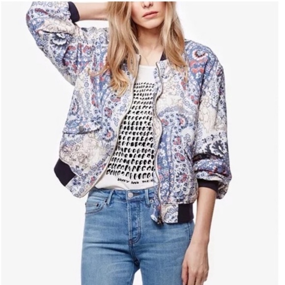 Free People Daytrip Paisley Print Bomber Jacket - Picture 6 of 7